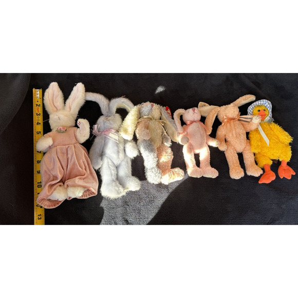 Vintage ty Attic Treasures Jointed Beanie Bunny Rabbit Easter Plush Lot 6 READ - Picture 3 of 8